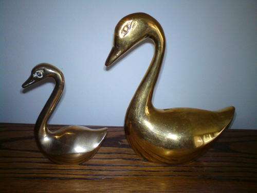 Pair Brass Ducks