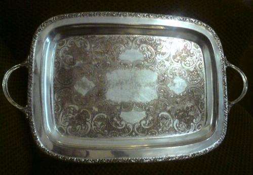 Silver Plated Tray with engraved design