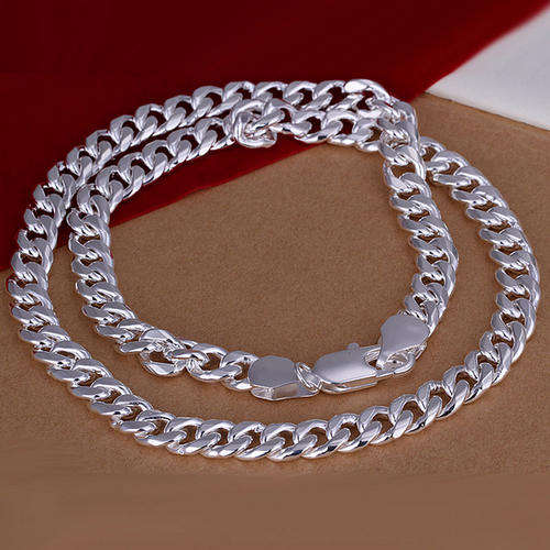 Men's 22'' 55cm 10mm 925 sterling silver necklace 85g solid snake chain with pouch