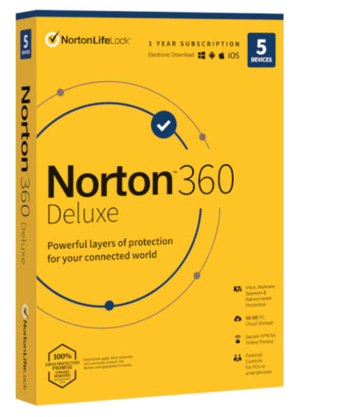 Norton 360 Deluxe 50Gb AF 1 User 5 Device 12 Months