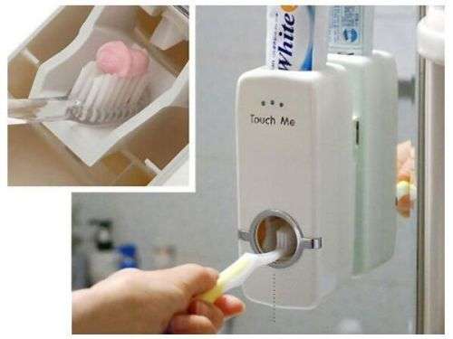 **Automatic Toothpaste Dispenser** with Toothbrush Holder