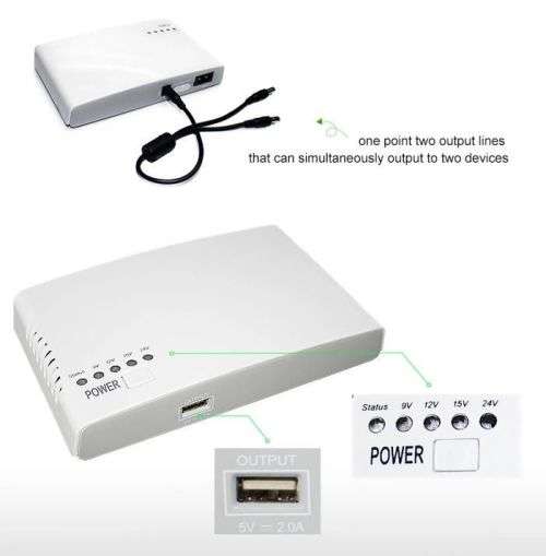 Mini Router UPS **LOAD SHEDDING** Backup Battery Powerbank - 9V/12V/15V/24V