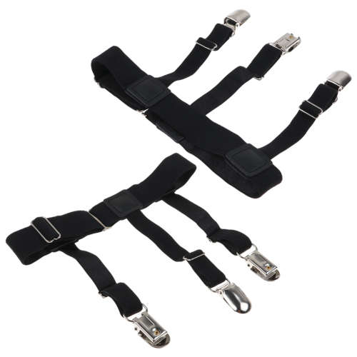 Men elastic Belt Shirt stay holder clip