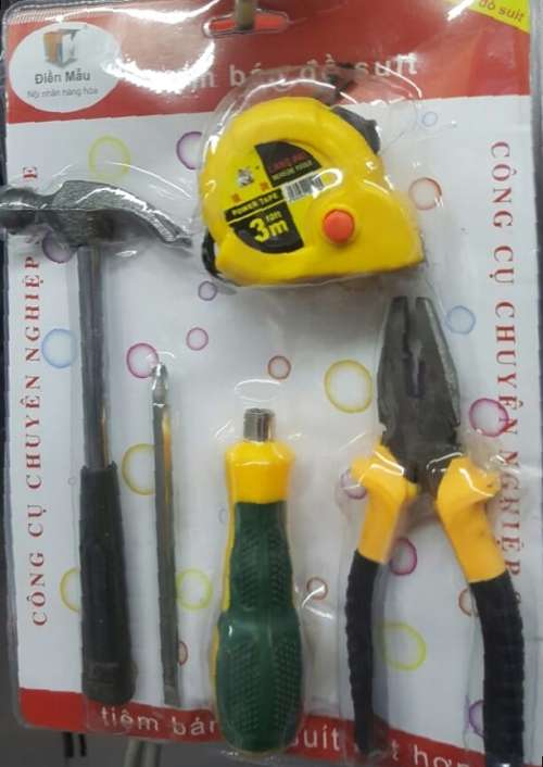 Hammer, Screwdriver, Plier and measuring tape set