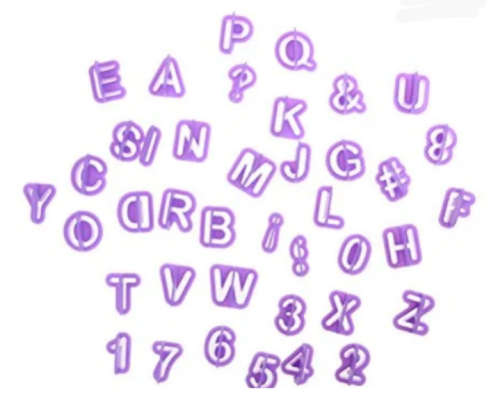40 Pcs fondant Alphabets cutter for cake decoration