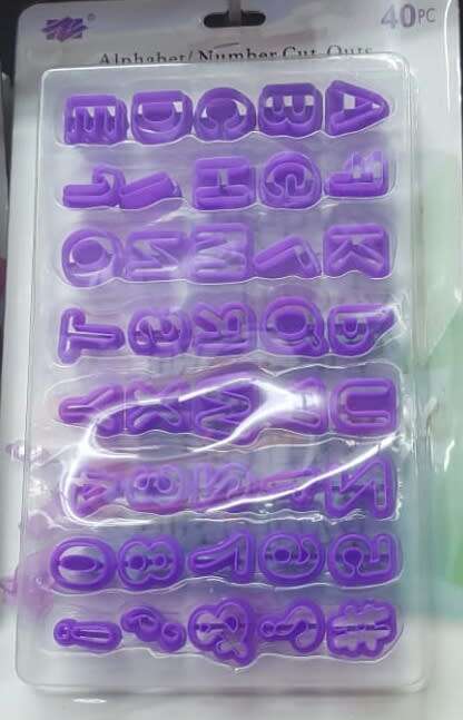 40 Pcs fondant Alphabets cutter for cake decoration
