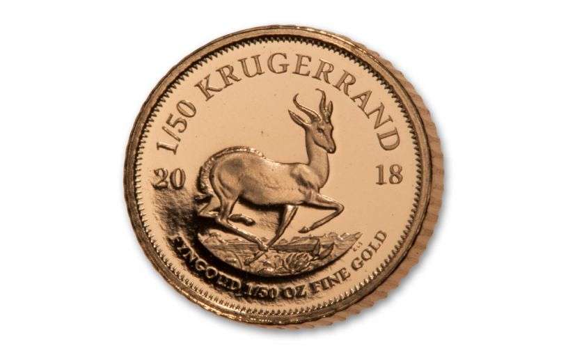 1/50 Oz 22 carat Gold Krugerrand Coin 2018 Uncirculated with COA and SA Mint Box