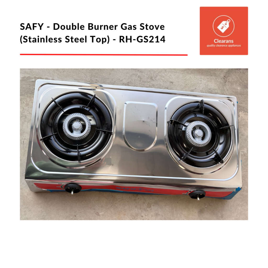SAFY - Double Burner Gas Stove( Stainless steel Top) - RH-GS214
