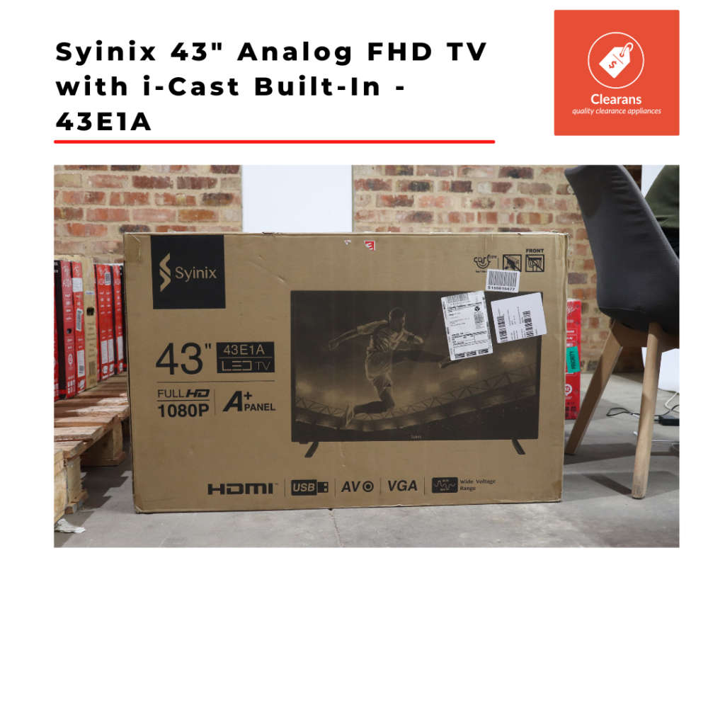 Syinix 43 Inch Analog FHD TV (Slim Bezel) - 43E1A