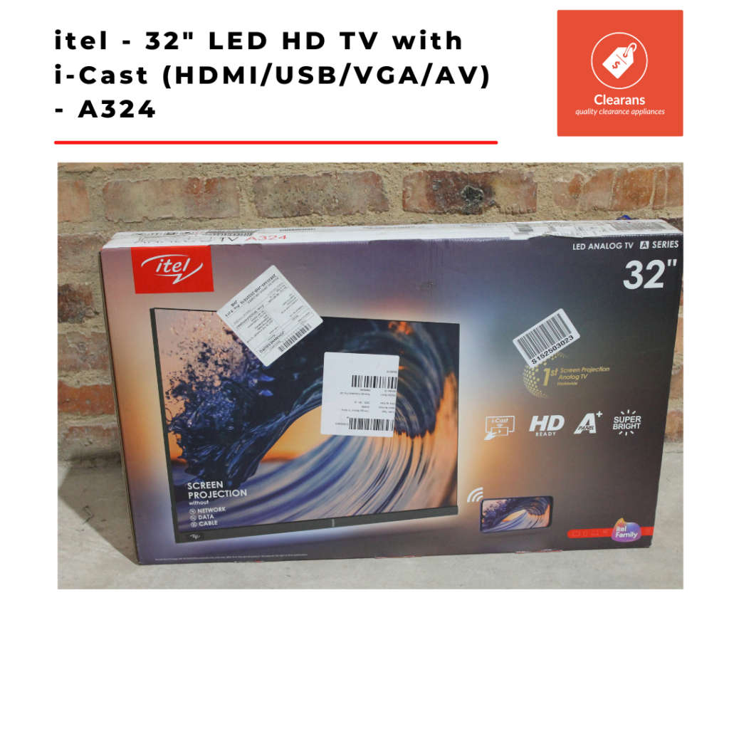 itel - 32` LED HD TV with i-Cast (HDMI/USB/VGA/AV) - A324