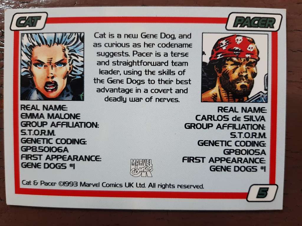 Gene card #5, Pacer and Cat