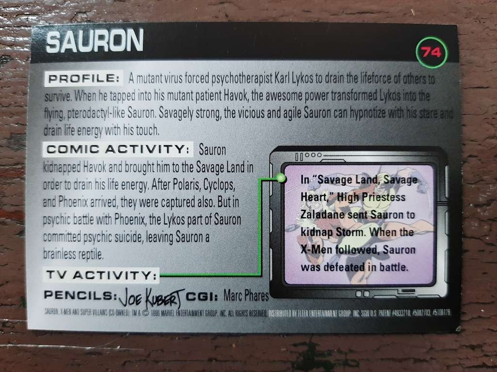 X-Men Fleer Super Villain #74, Sauron