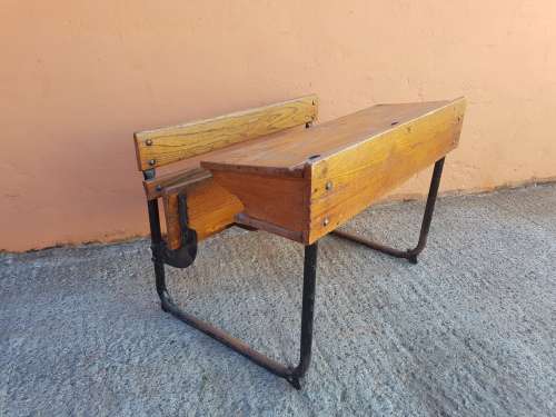 Oak Dubble Seater School Bench - 1940's