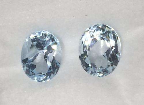 1.34ct Aquamarine Pair !!!WOW!!! Sea Foam blue Oval Facet VVS 100% Natural Untreated