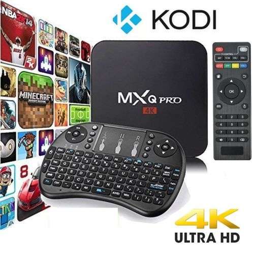 MXQ PRO 4K SMART ANDROID TV BOX MEDIA PLAYER with wireless keyboard (DSTV, NETFLIX, WIFI, KODI)