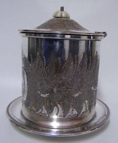 Stunning Hand Chased and Silver Plated Tea Caddy on bun feet, Made in Sheffield, England
