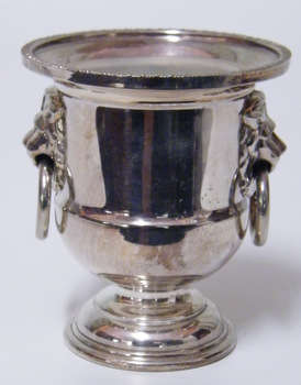 Viners of England Silver Plated Tooth Pick Holder - With ring handles on Lion's Heads- Plastic Liner