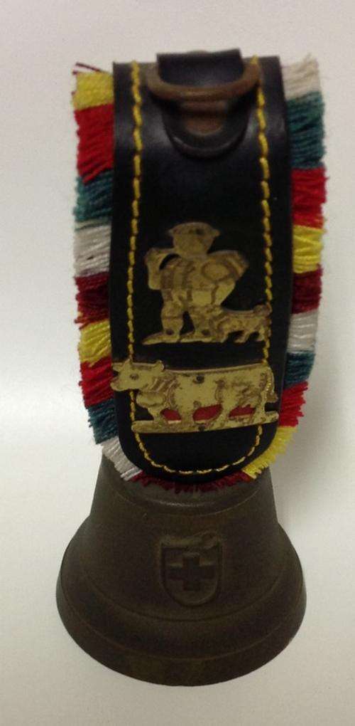 Brass Bell with very Unusual Handle - 18cm tall