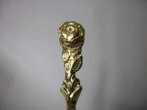 Complete 15pc set of gold plated teaspoons, forks, 2x sugar spoons and cake server