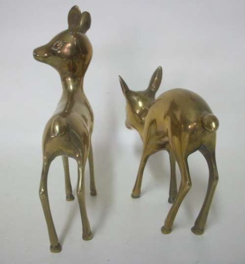 2 Cute Brass Buck of Incredible Beauty - 18.5cm tall