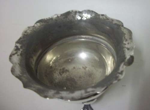 99 YRS Old! Silver (Birmingham 1919) Salt and Pepper Pots, with org. Blue Glass liners