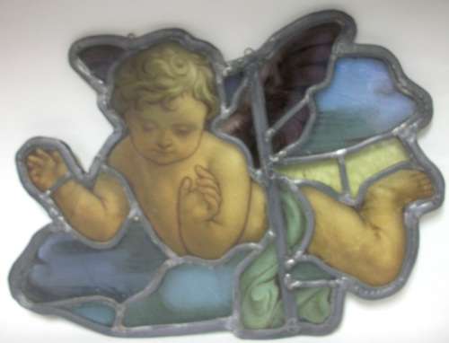 Cherub - Large Lead Glass Cherub - 54 x 40cm - 2.3kg