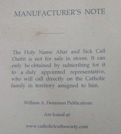 c1909 - Antique Holy Name Altar and Sick Call Outfit -Wood, Glass, Metal, Chalkware 59cm tall, 4.5kg