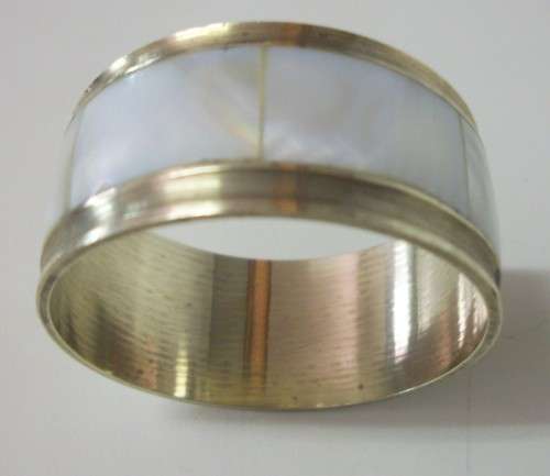 Mother of Pearl and Brass Napkin rings - Wow!