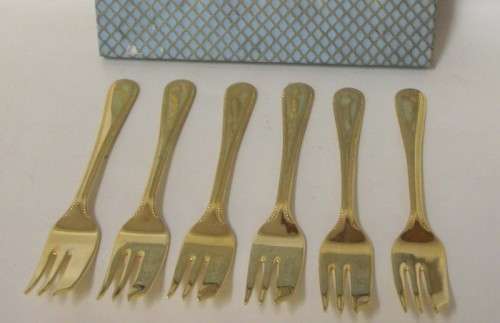 A set of gold plated forks  - AS NEW!
