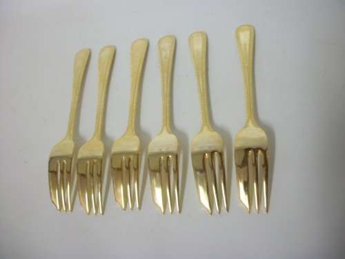 A set of gold plated forks  - AS NEW!