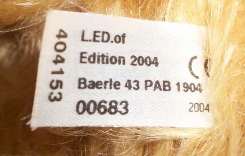 Steiff Baerle Bear- Limited Edition - 43 PAB 1904 404153 - No 683 - 59cm tall - 1.1kg