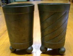 2 Pewter Mugs with Ball Feet - Crazy R1 N/R