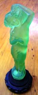 Green Glass Statue on heavy base
