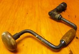 Vintage Hand Brace with wooden handles - Collectible!