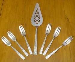 EPNS Cake Lifter and 6 Cake Forks - Nice! R1 N/R