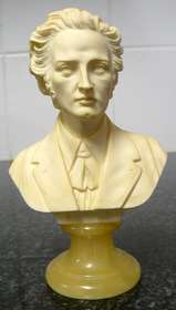 A Gianelli (Italian 1907) - Bust of Chopin on Alabaster Base, Signed - Crazy R1 N/R!!!