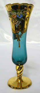 Venetian Vase with Applied Flowers in Raised Design - Stunning!