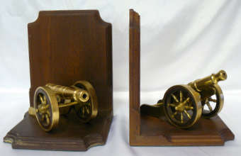 ***R2985***  Pair of 1960's Era Solid Brass Gunston Cannon Bookends (4.5kg) - Superb!!! Save 50%+