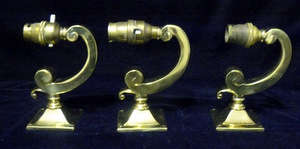 3 Solid Brass Wall Lights - Beautiful!