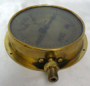 1947 ERA - Rhodesian Railways Solid Brass Pressure Gauge - RARE!!!