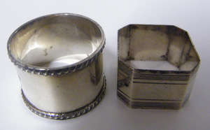 Hallmarked Silver - 2 Napkin Rings - Combined weight: 52.2g