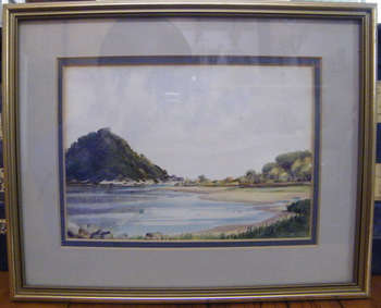 Original Watercolour painting of a landscape with koppie and lake