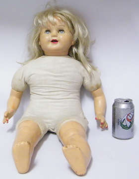 Vintage - Large Composition Doll (70cm) with open mouth and teeth - RARE and Collectible!!!