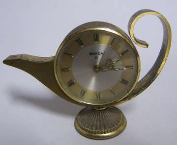 SWIZA (Swiss) Alarm Clock in the shape of a Tea pot - Working fine!!!  R1 N/R!!!