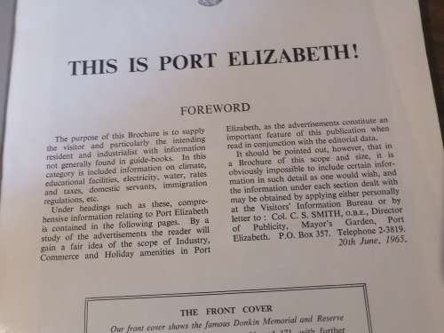 THIS IS PORT ELIZABETH! - Publicity brochure on PE 1965