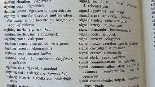 1954 SADF Weermagswoordeboek Engels - Afrikaans