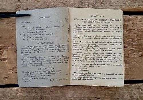 1941 Stamped WW2 Issue - Inspection, Maintenance and Care of Army Vehicles (Wheeled)