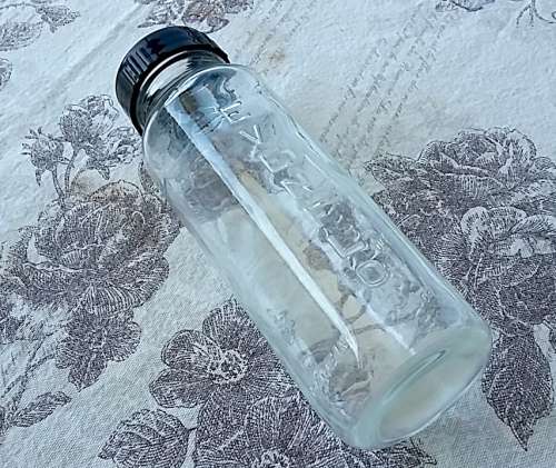 Vintage Glass Everflow Glass Babies Bottle with Original Lid Made in USA