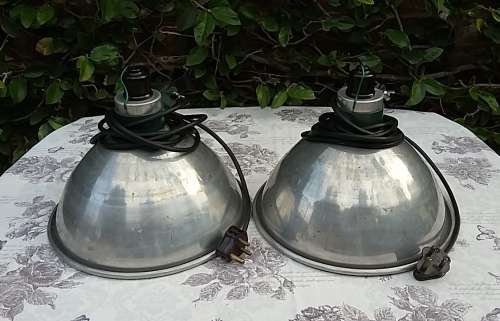 Set of TWO 1950's Adjustable Industrial Lights with Original Bakelite Fittings (PRICE FOR BOTH!!!)