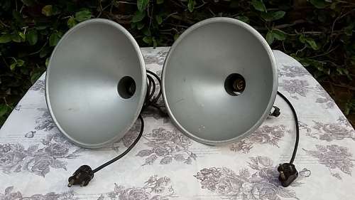 Set of TWO 1950's Adjustable Industrial Lights with Original Bakelite Fittings (PRICE FOR BOTH!!!)